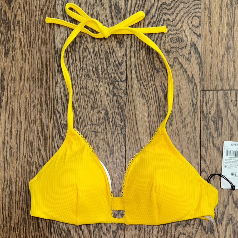 Yellow Halter Bikini Top NEW WITH TAGS